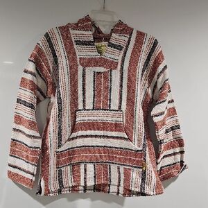 Striped Baja Hoodie Unisex Size Small